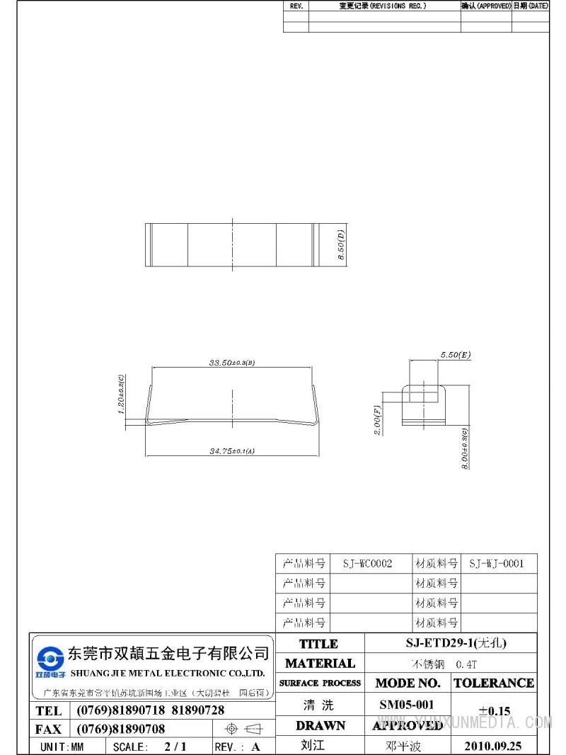 SJ-ETD29-1无孔-Model