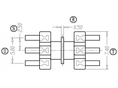 ED-8 卧式(3+3PIN)双槽海鸥脚