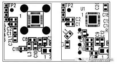 图中所示为两种不同的PCB布局