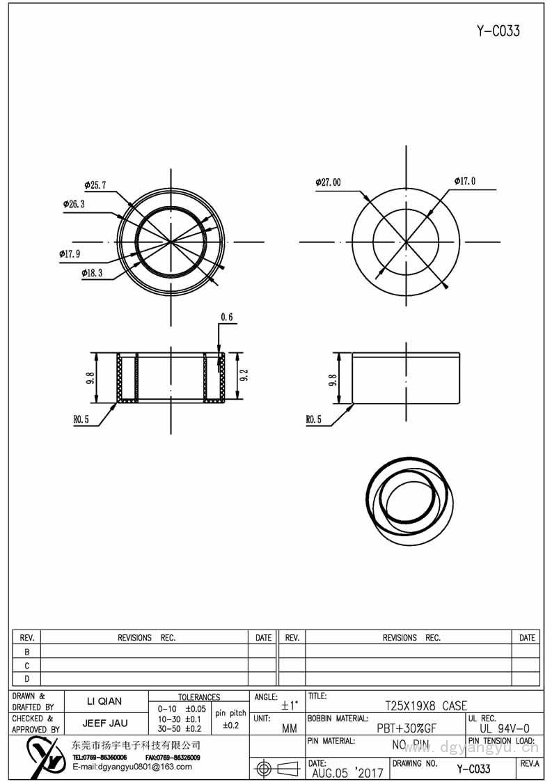 Y-C033 T25X19X8 CASE