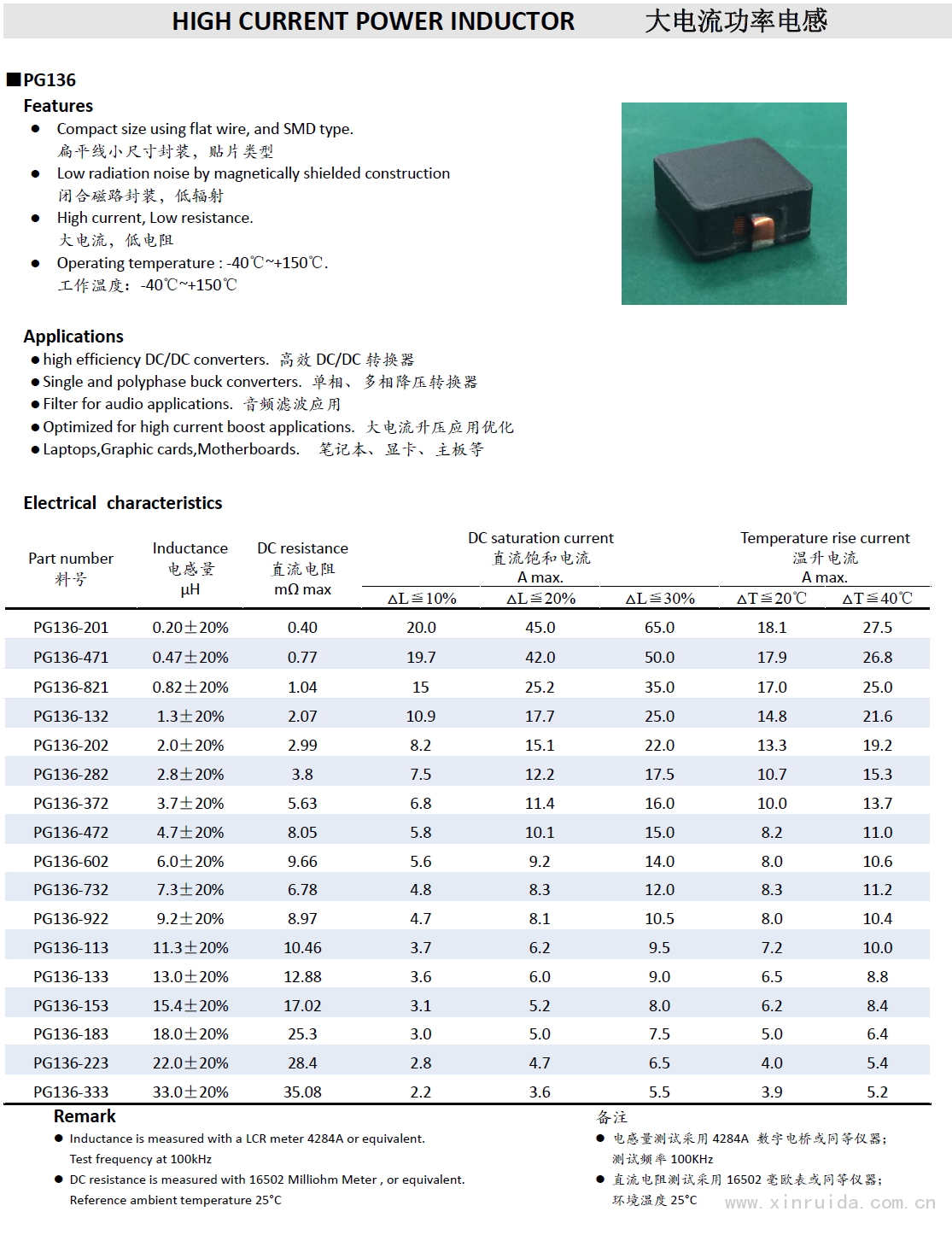 大电流电感PG136系列1