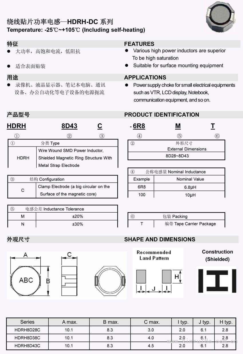 屏蔽功率电感d1