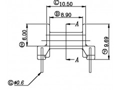 EPC1702/EPC17卧式单边带槽(5+5)PIN图1
