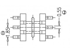 SMD EE5.0双EE5.0卧式(3+3PIN)双槽海鸥脚