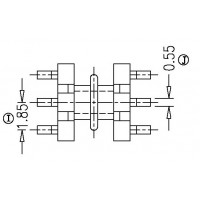 SMD EE5.0双EE5.0卧式(3+3PIN)双槽海鸥脚