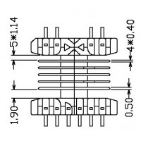 SMD EE1902/EE19卧式六槽(4+6)PIN