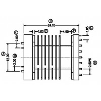 FX-S-2001/EEL-19SMD 卧式平槽(8+4P)