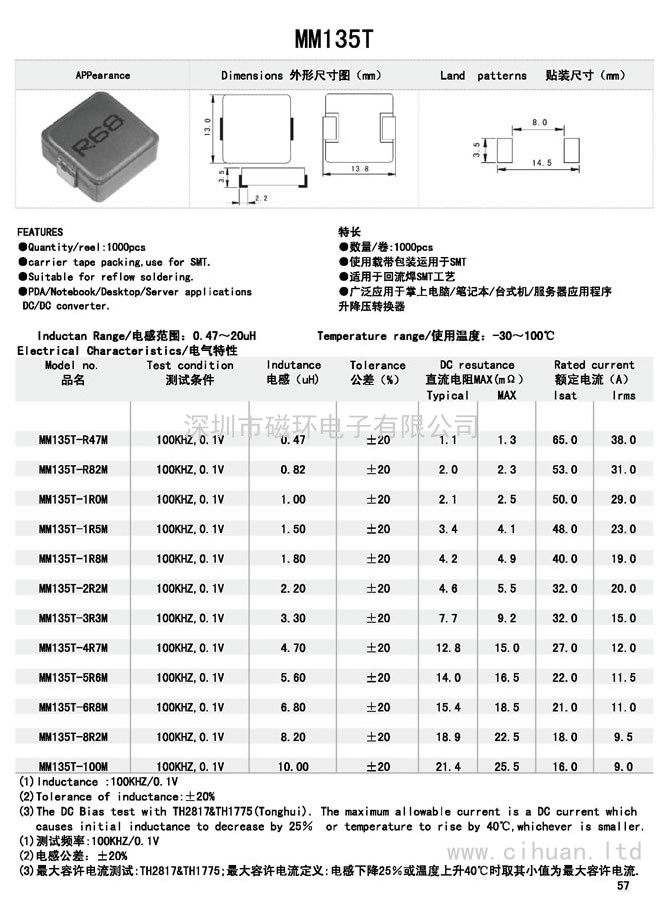 CDRE1355贴片功率电感 