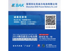 比克电池将亮相亚太电池展，全线产品拓展海外市场