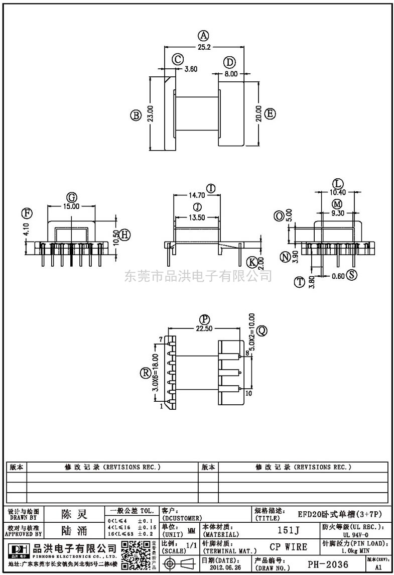 PH-2036 EFD20卧式单槽(3+7P)