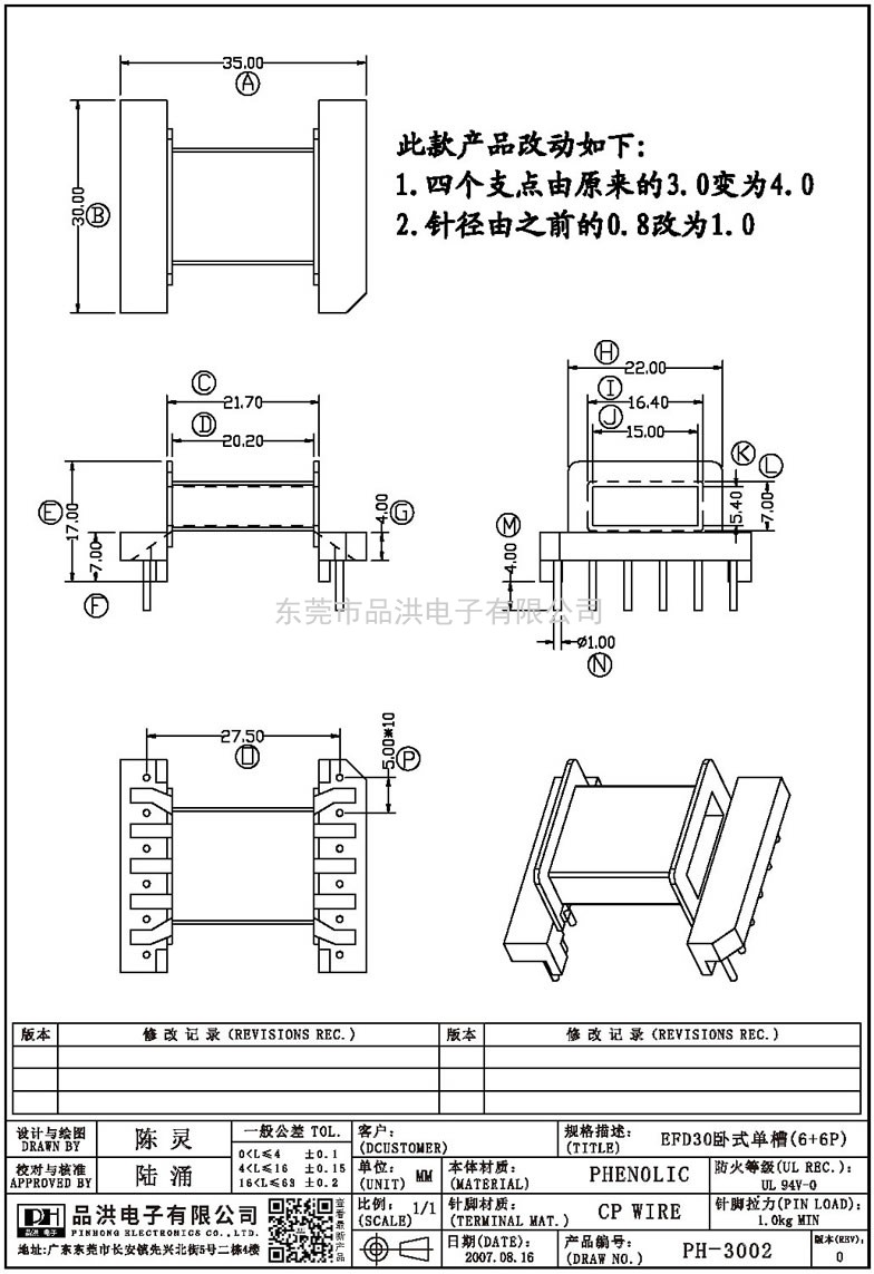 PH-3002 EFD30卧式单槽(6+6P)