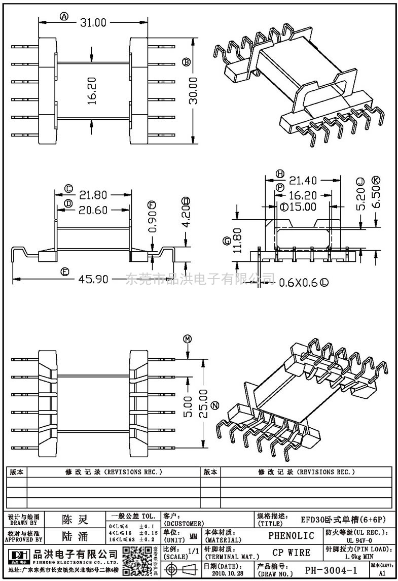 PH-3004-1 EFD30卧式单槽(6+6P)