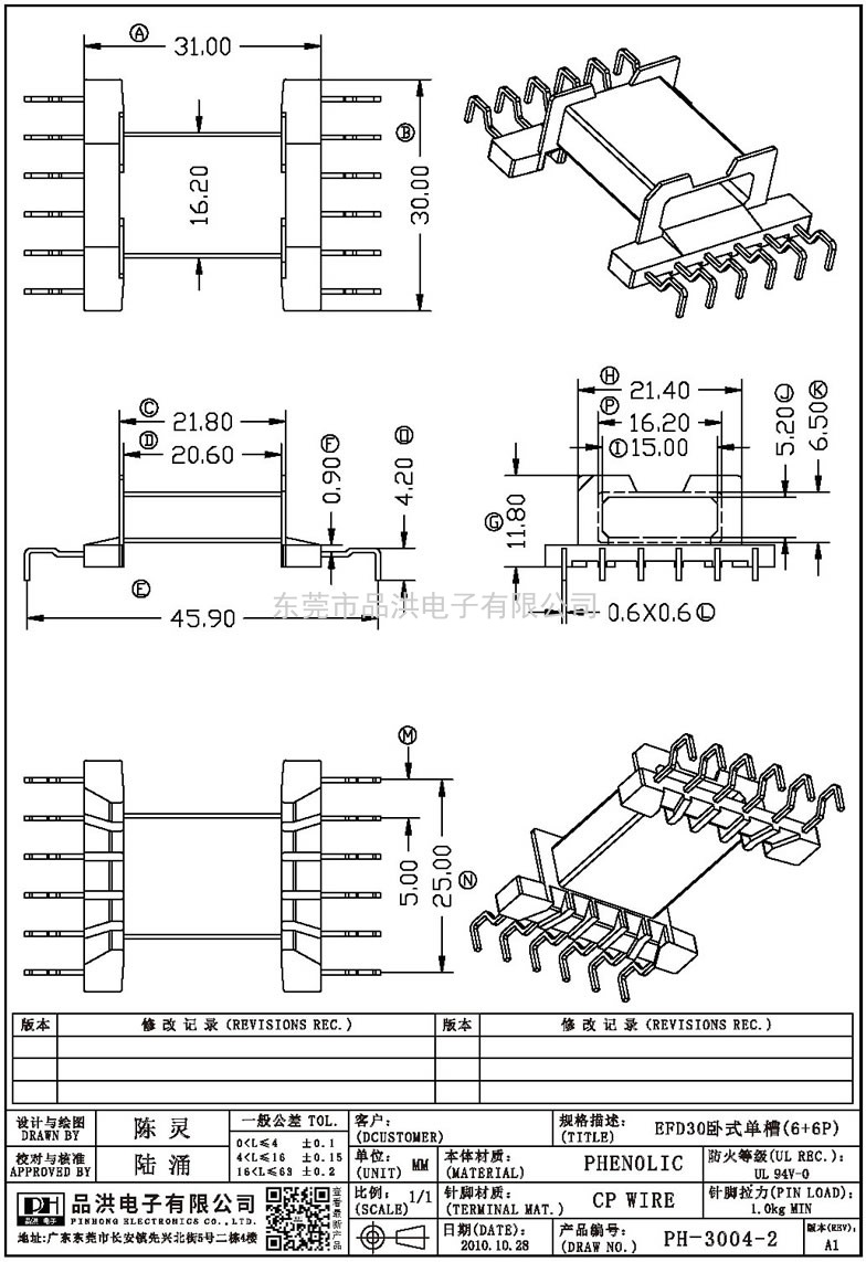 PH-3004-2 EFD30卧式单槽(6+6P)