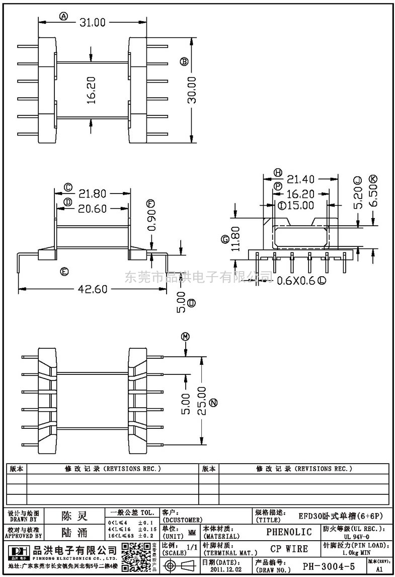 PH-3004-5 EFD30卧式单槽(6+6P)