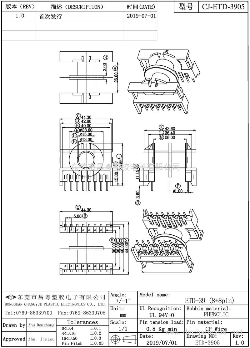 CJ-3905 ETD39卧式(8+8)双槽