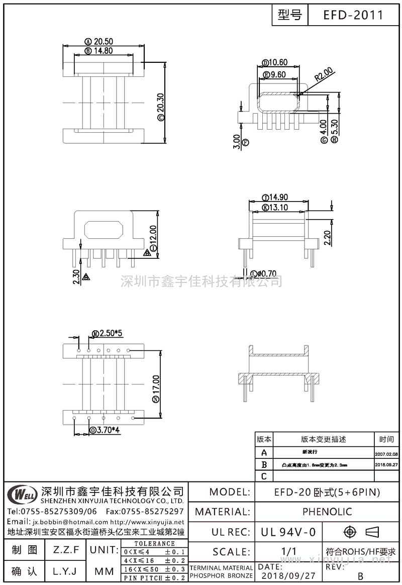 EFD-2011 EFD-20卧式(5+6PIN)