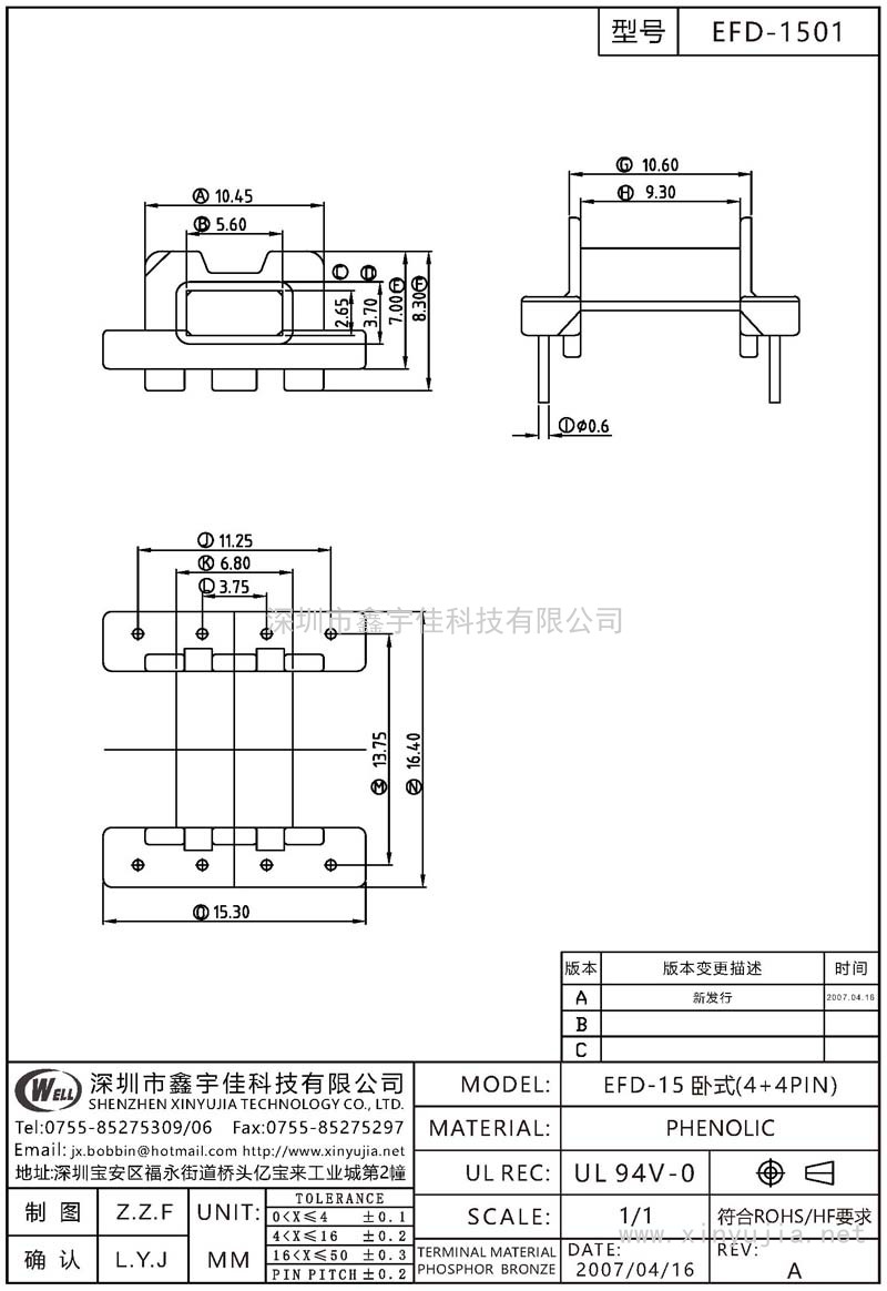 EFD-1501 EFD-15卧式(4+4PIN)