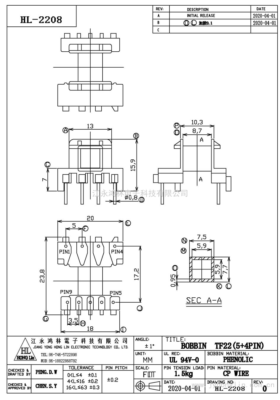 HL-2208/TF-22卧式(5+4P)