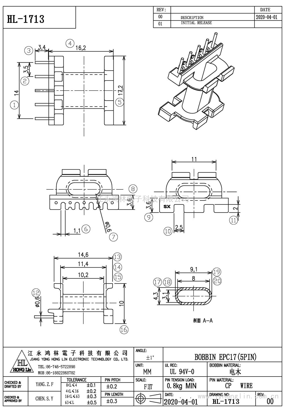 HL-1713/EPC-17卧式(5P)