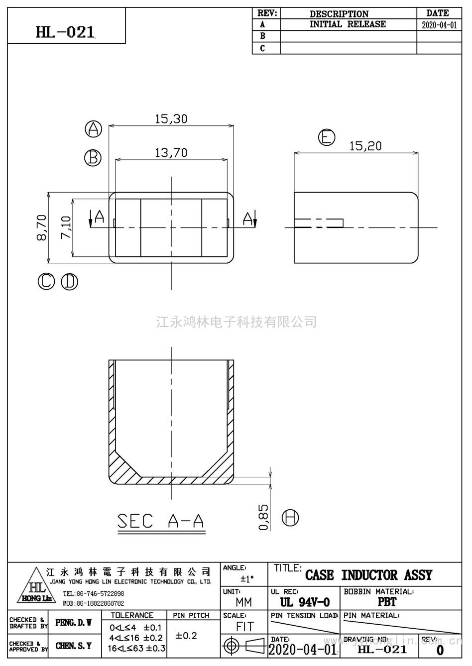 HL-021/CASE INDUCTOR ASSY