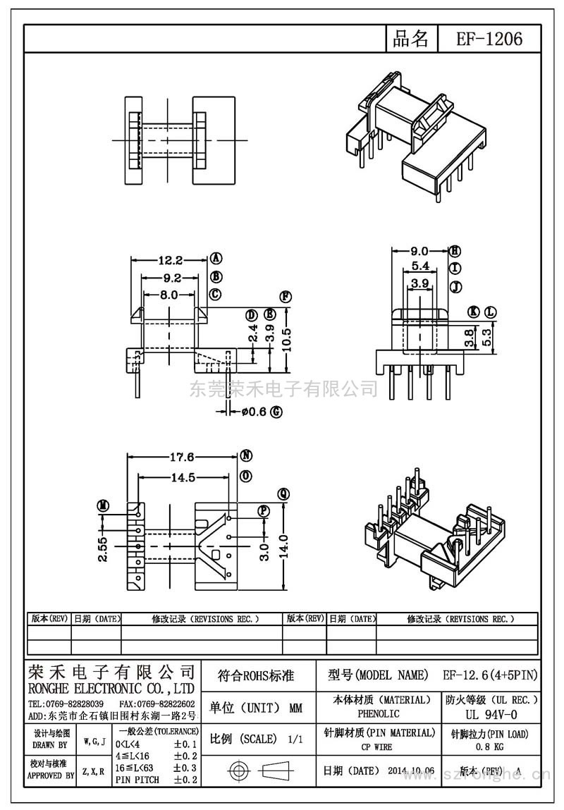 RH-EF-1206/EF-12.6卧式 (4+5PIN)