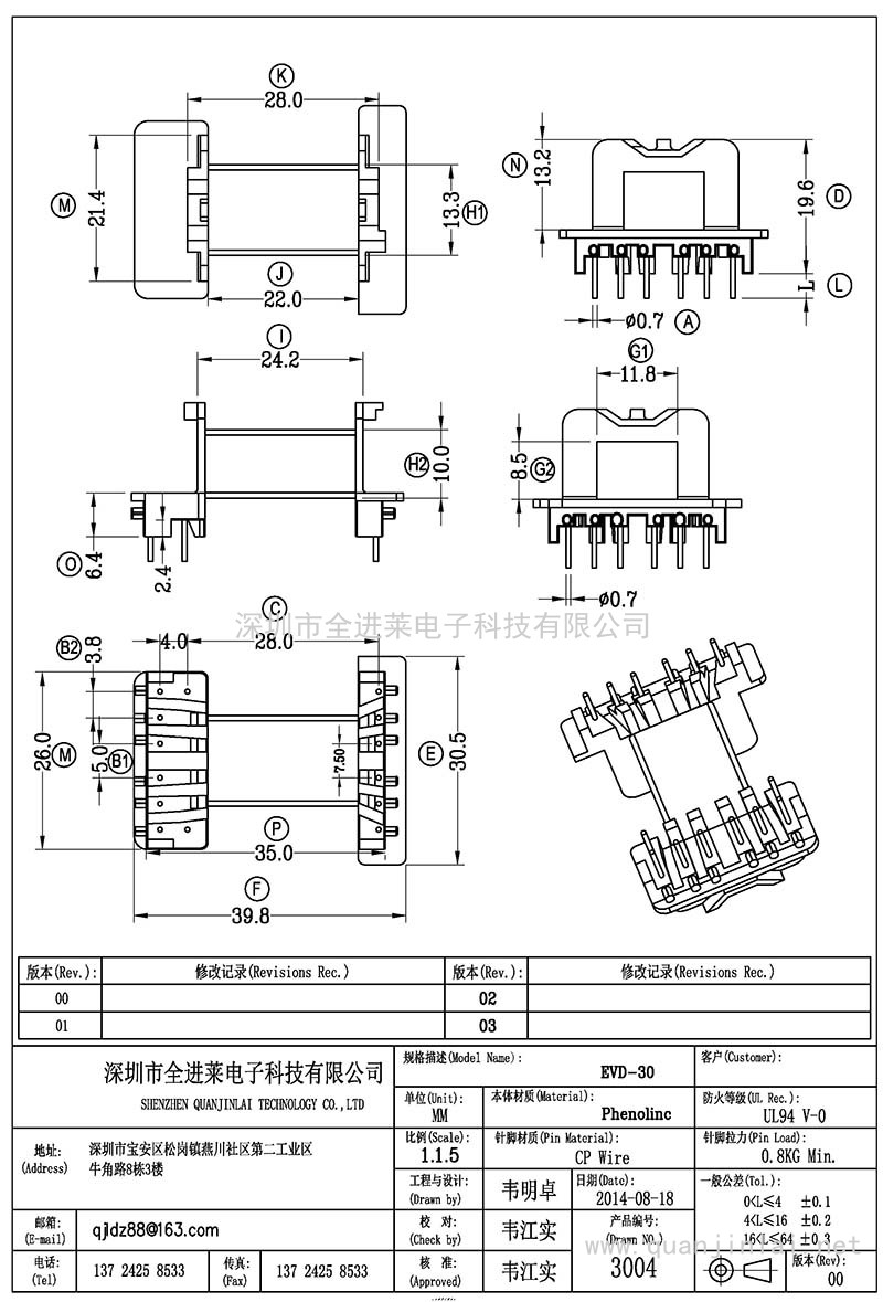 QJL-3004/EVD30卧式(6+2+6P)