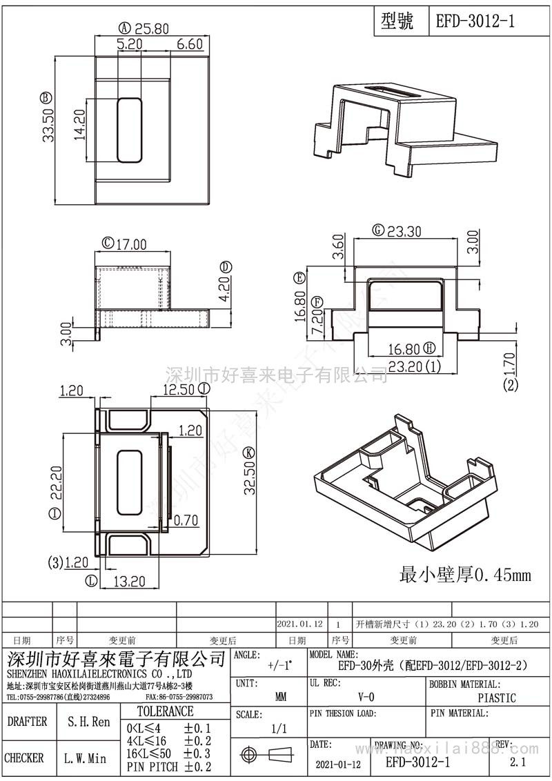 EFD3012-1/EFD30外壳