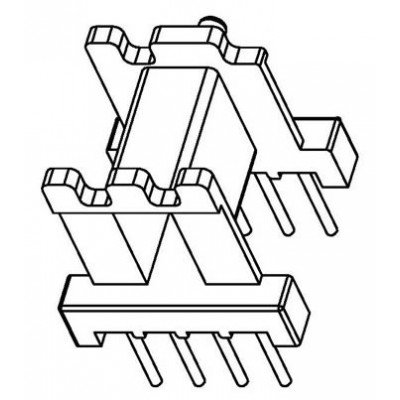 EE-1308/EE-13卧式带飞线(4+4PIN)