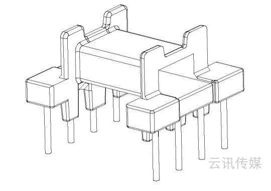 YX-EFD15卧式/EFD15卧式(4+4)PIN图1