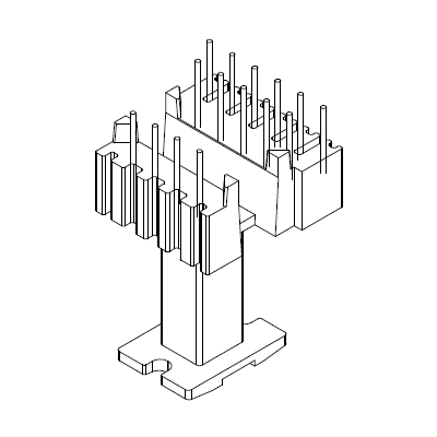 EEL-1601 立式4+5+6三排针 EE16 EEL16 EI16