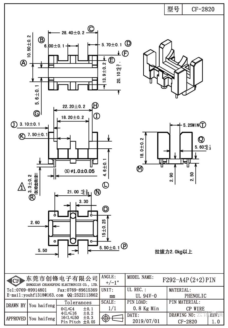 CF-2820/F292-A4P(2+2)PIN