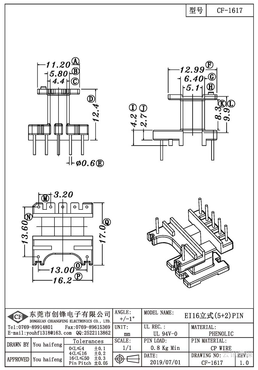 CF-1617/EI16立式(5+2)PIN