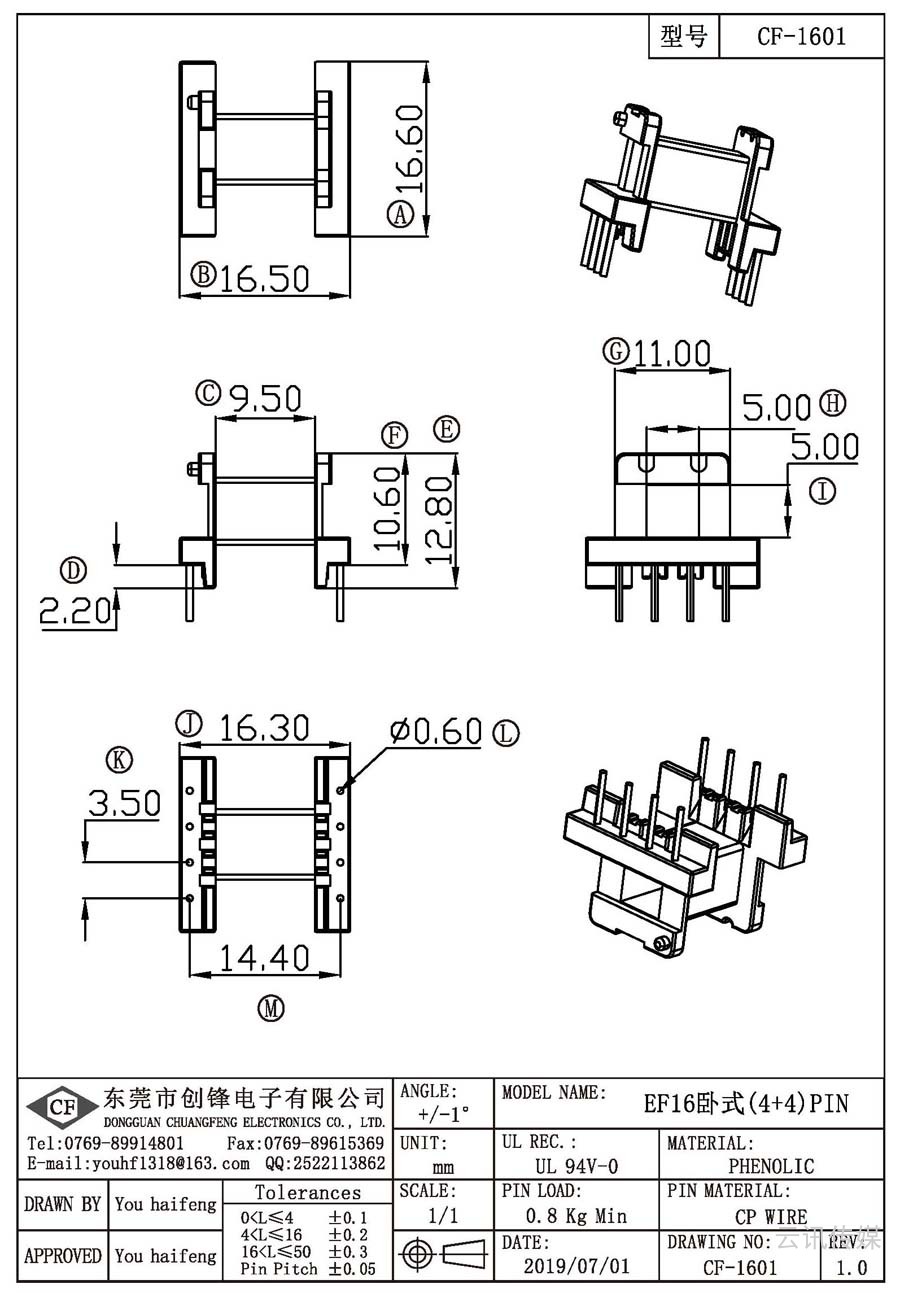 CF-1601/EF16卧式(4+4)PIN