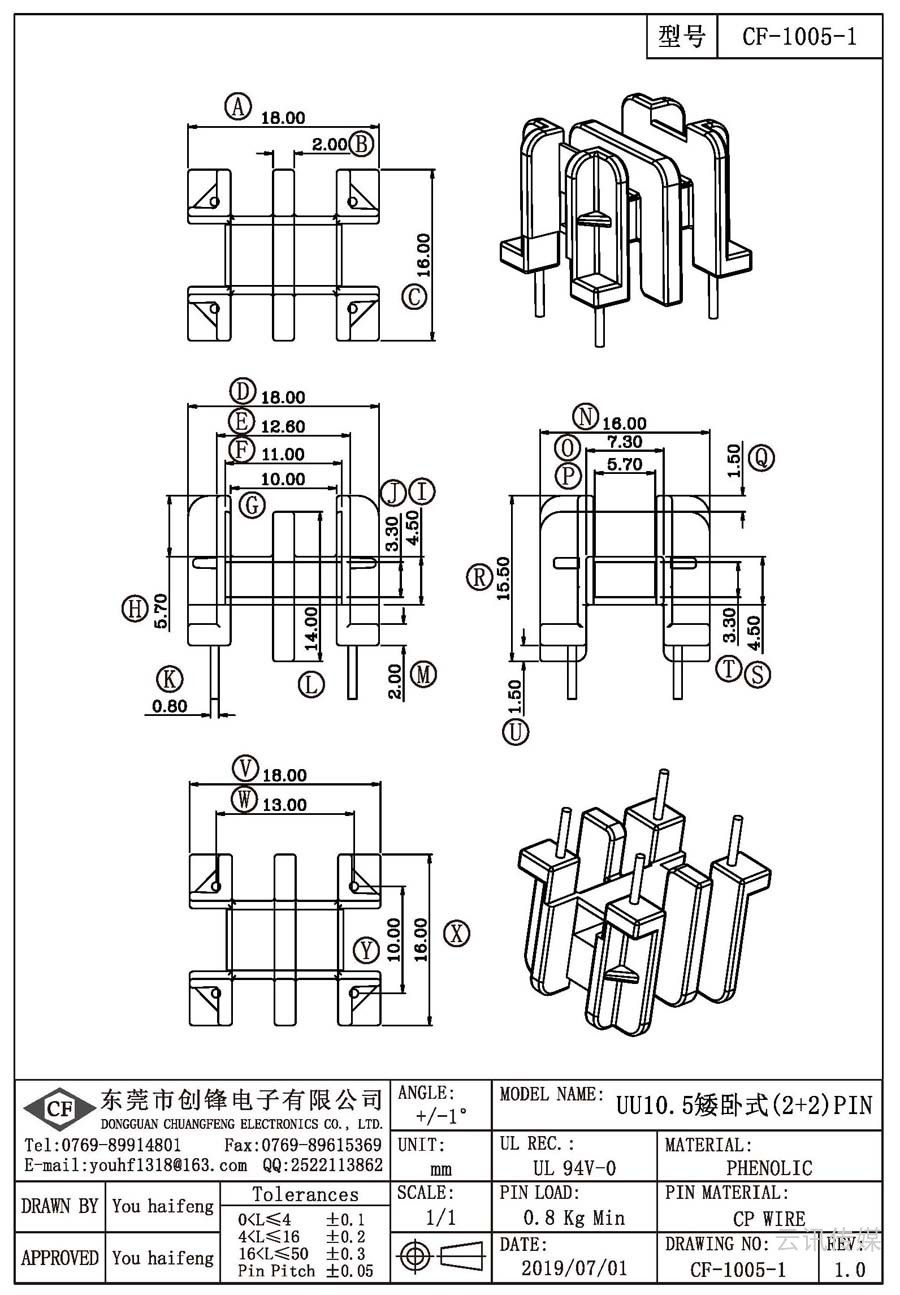 CF-1005-1/UU10.5矮卧式(2+2)PIN