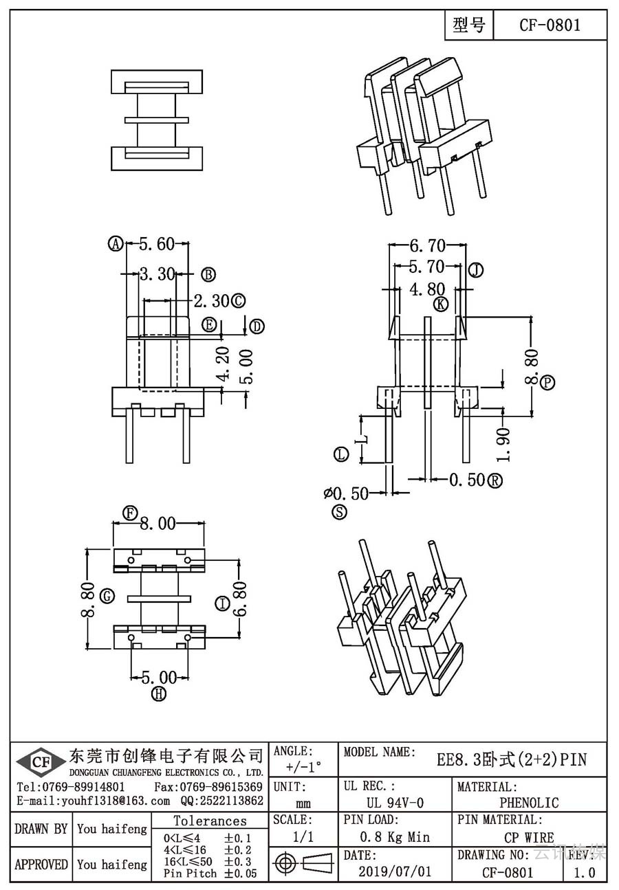 CF-0801/EE8.3卧式(2+2)PIN