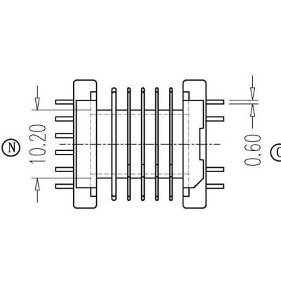 EPC-1902/EPC19卧式(6+6PIN)六槽海鸥脚
