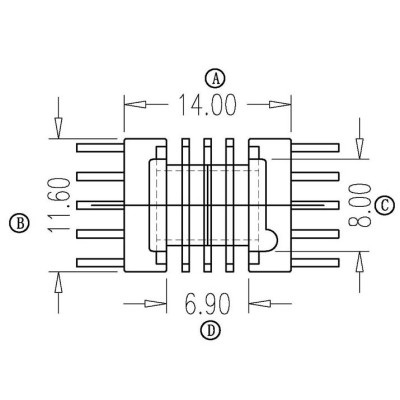 EPC-1302-1/EPC13卧式(5+5PIN)四槽平脚