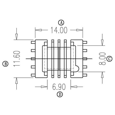 EPC-1302-2/EPC13卧式(5+5PIN)四槽L脚