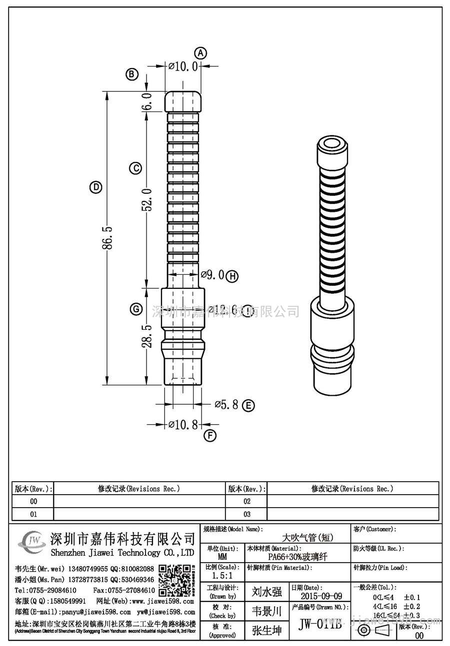 JW-011B/大吹气管(短)