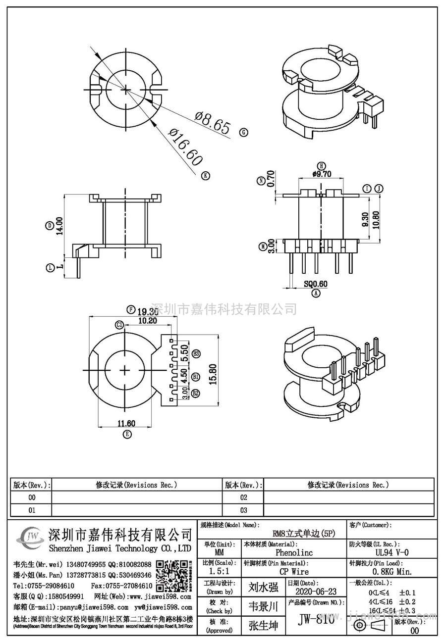 JW-810/RM8立式单边(5P)