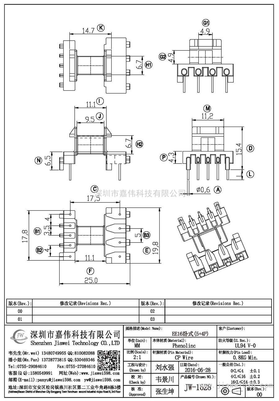 JW-1628/EE16臥式(5+4P)