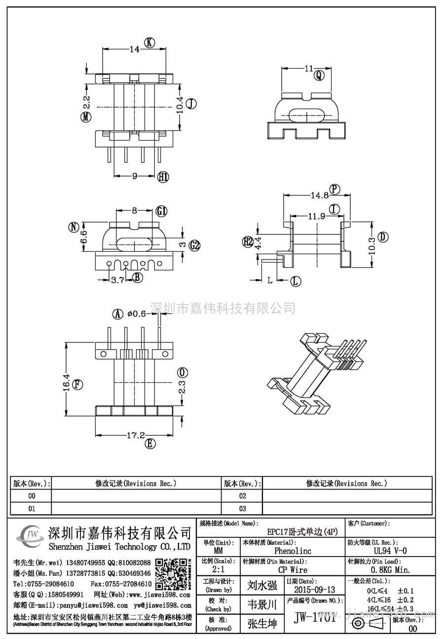 JW-1701/EPC17卧式单边(4P)