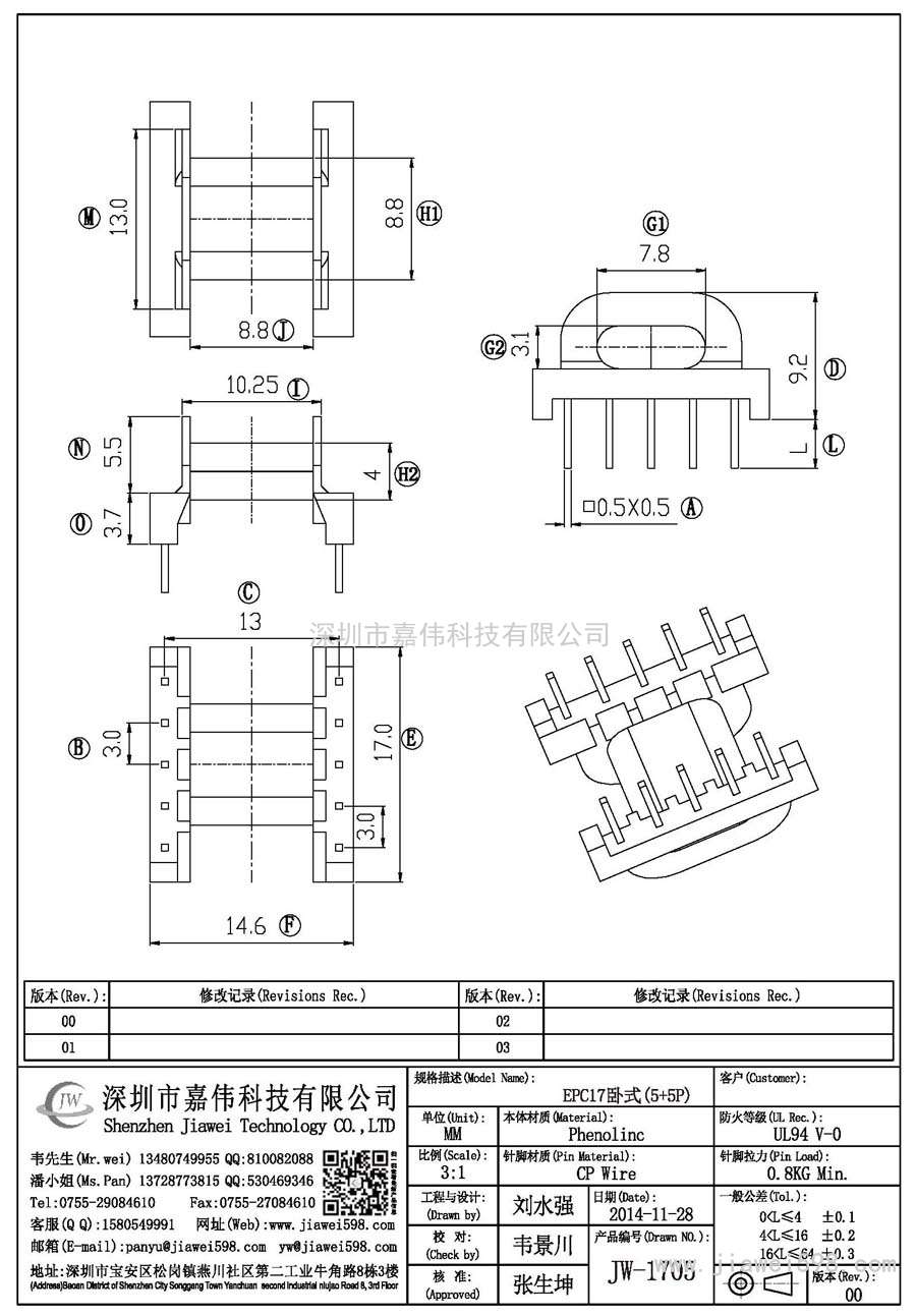 JW-1705/EPC17卧式(5+5P)