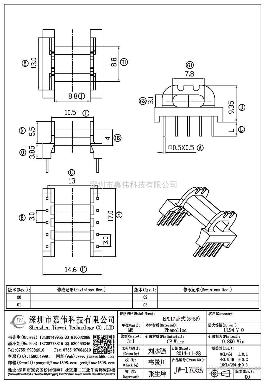 JW-1705A/EPC17卧式(5+5P)