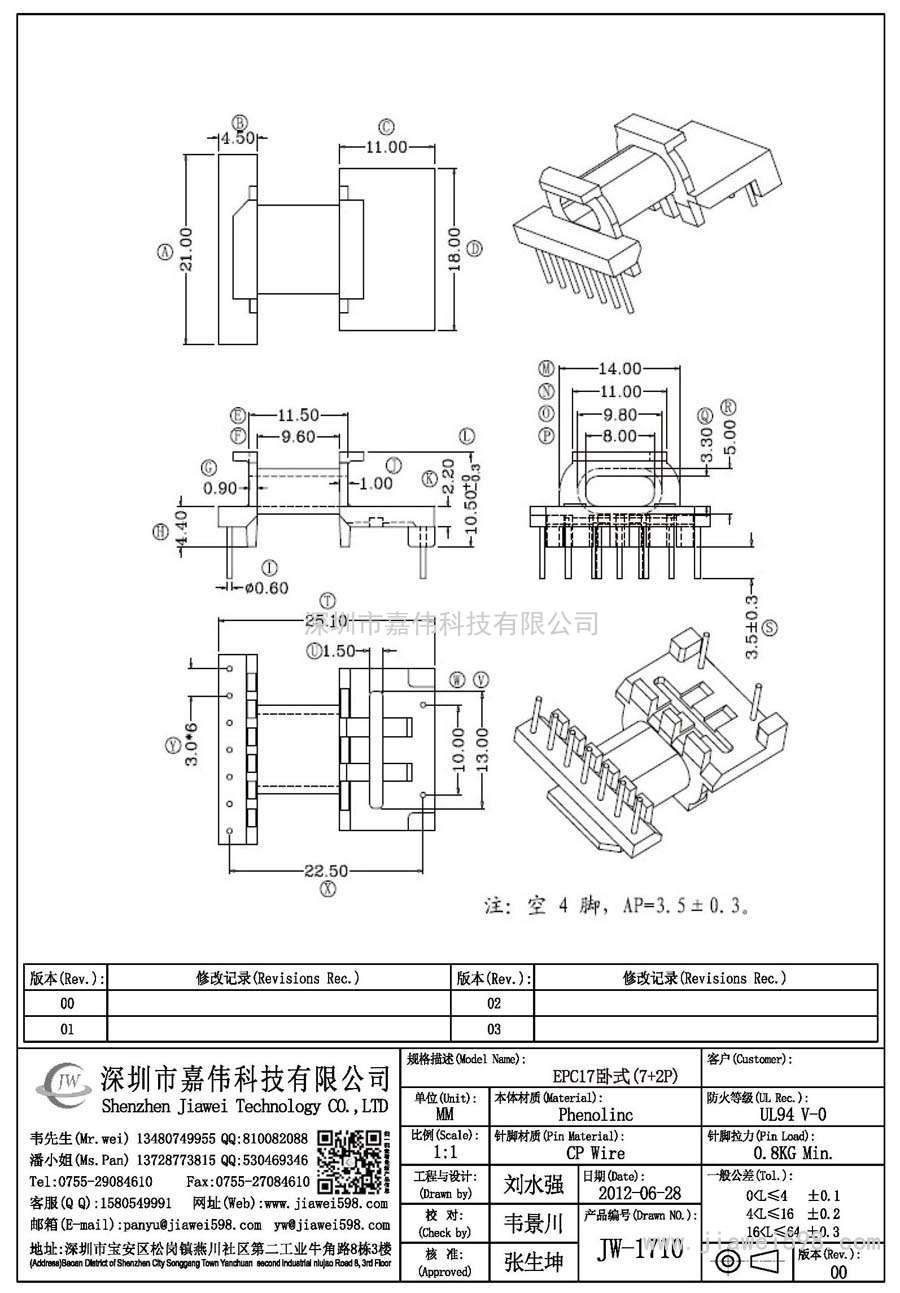 JW-1710/EPC17卧式(7+2P)