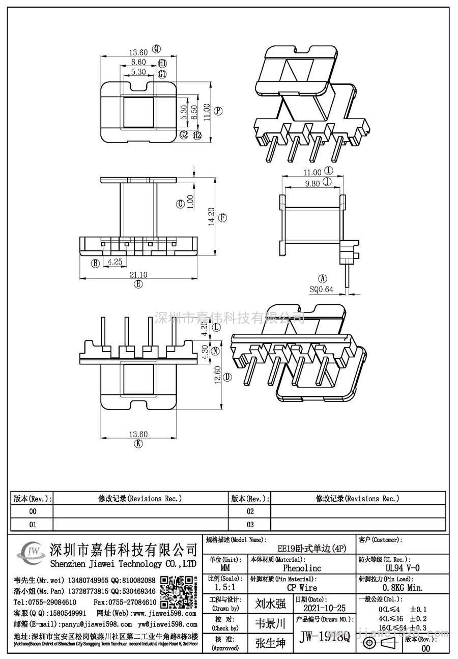 JW-1918Q/EE19臥式單邊(4P)