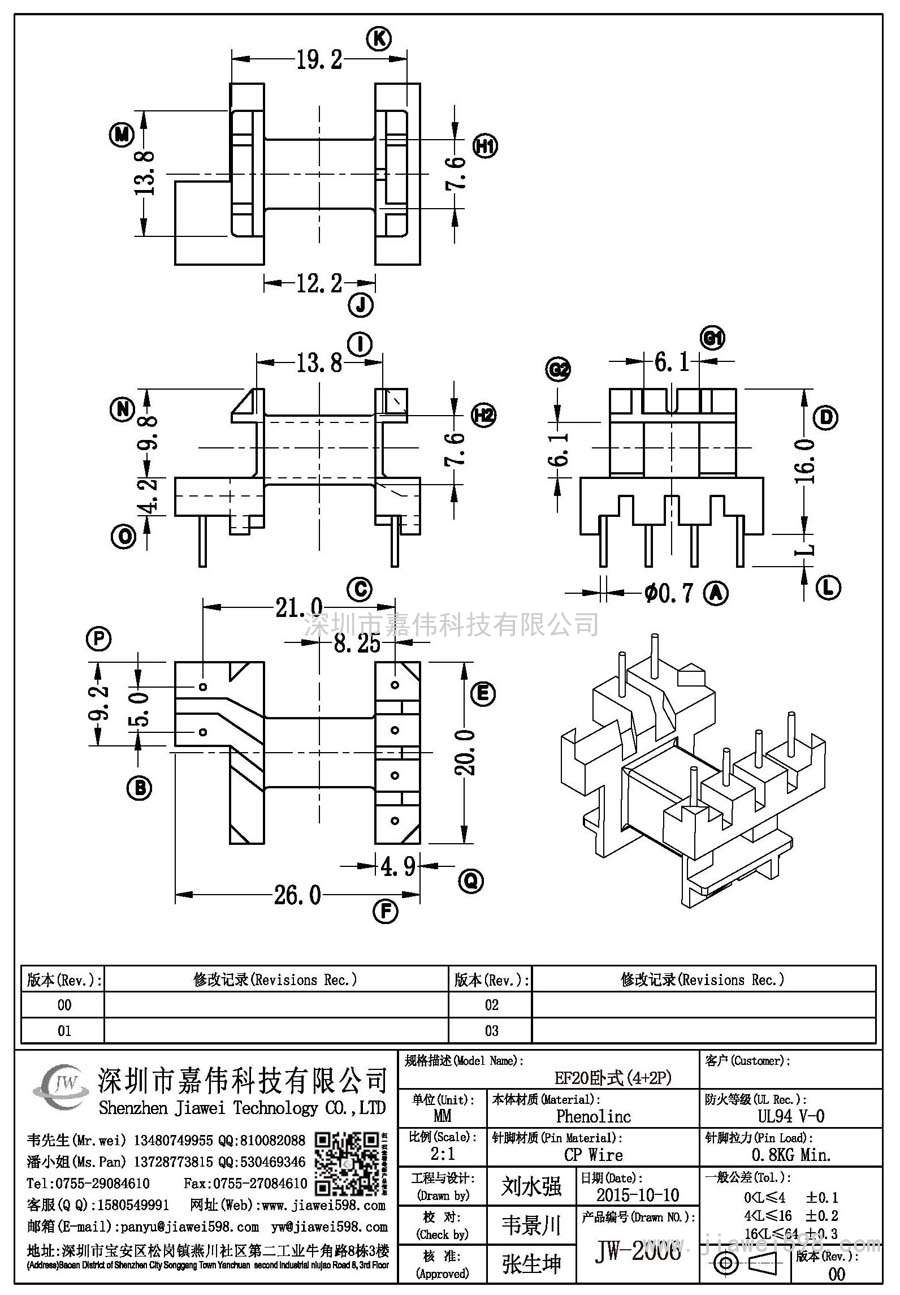 JW-2006/EF20卧式(4+2P)