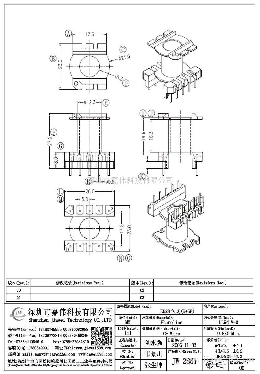 JW-2861/ER28立式(5+5P)