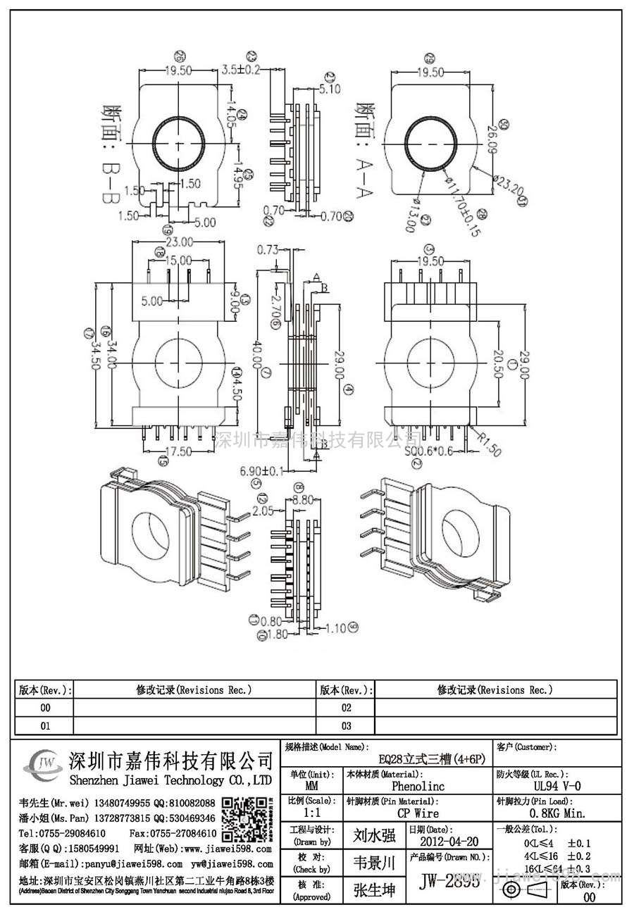 JW-2895/EQ28立式三槽(4+6P)