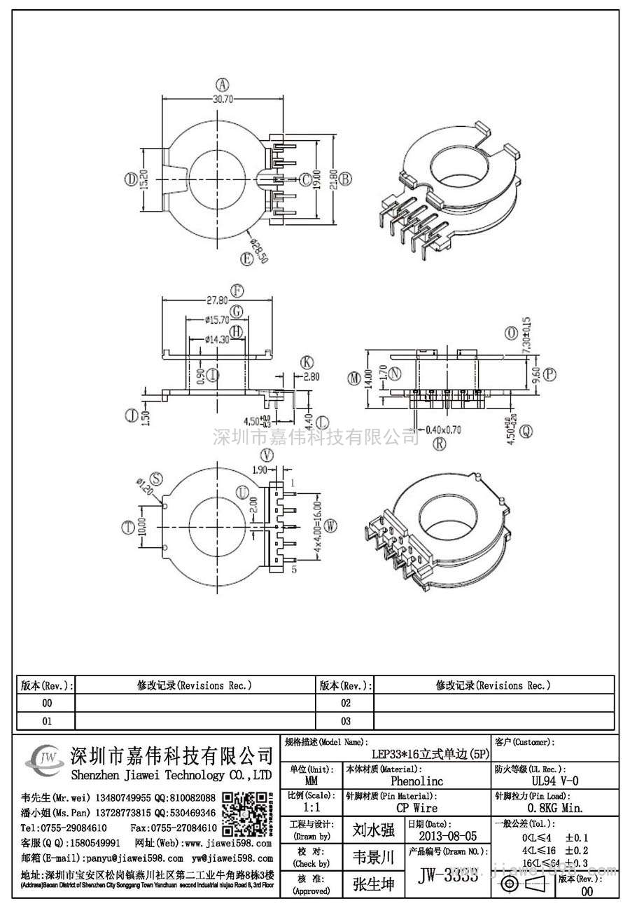 JW-3333/LEP33*16立式单边(5P)